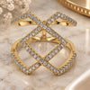 Oro Laminado Multi Stone Ring, Gold Filled Style with White Cubic Zirconia, Polished, Golden Finish, 01.155.0026.09 (Size 9)