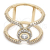 Oro Laminado Multi Stone Ring, Gold Filled Style with White Crystal and White Cubic Zirconia, Polished, Golden Finish, 01.155.0039.07 (Size 7)