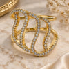 Oro Laminado Multi Stone Ring, Gold Filled Style with White Cubic Zirconia, Polished, Golden Finish, 01.155.0043.09 (Size 9)