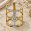 Oro Laminado Multi Stone Ring, Gold Filled Style with White Micro Pave and White Cubic Zirconia, Polished, Golden Finish, 01.155.0037.09 (Size 9)