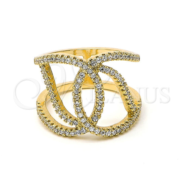 Gold Filled Ring — Multi Stone Ring with White Micro Pave Polished — main product view — SKU 100485 | Oro Laminado anillo — Multi Stone Ring with blanco Micro Pave pulido — SKU 100485
