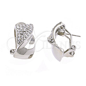 White Gold Filled Ring — Stud Earring Bow and Twist Design with White — main product view — SKU 100524 | Oro Laminado Blanco anillo — Stud Earring Bow and Twist diseño with blanco — SKU 100524