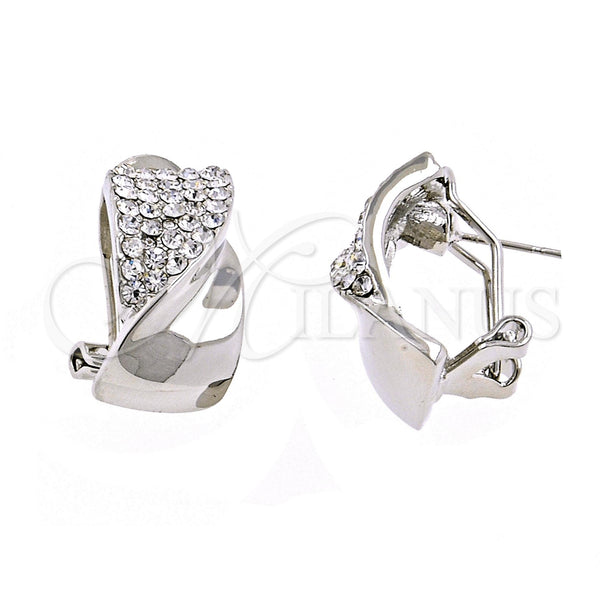 White Gold Filled Ring — Stud Earring Bow and Twist Design with White — main product view — SKU 100524 | Oro Laminado Blanco anillo — Stud Earring Bow and Twist diseño with blanco — SKU 100524