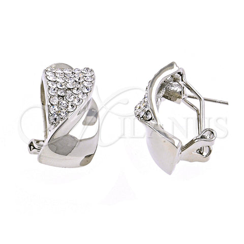 Rhodium Gold Filled Stud Earring, Bow and Twist Design, with White Crystal, Polished, Rhodium Finish, 02.59.0073.1 *PROMO*