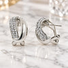 White Gold Filled Stud Earring, Twist Design, with White Crystal, Polished, Rhodium Finish, 02.59.0077.1 *PROMO*