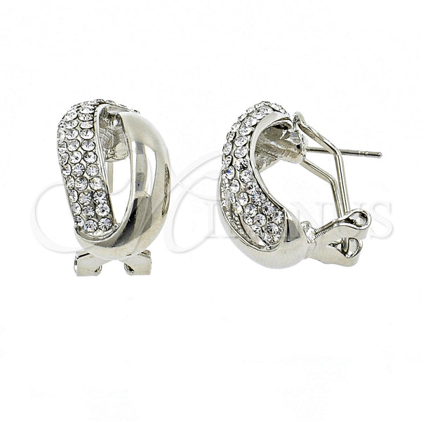 White Gold Filled Ring — Stud Earring Twist Design with White Crystal Polished — main product view — SKU 100553 | Oro Laminado Blanco anillo — Stud Earring Twist diseño with cristal blanco pulido — SKU 100553