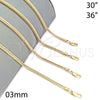 Oro Laminado Basic Necklace, Gold Filled Style Diamond Cutting Finish, Golden Finish, 04.63.0210.36 (03 MM Thickness, 36 Inches Length)
