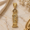 Oro Laminado Religious Pendant, Gold Filled Style Jesus Design, Diamond Cutting Finish, Golden Finish, 05.185.0002