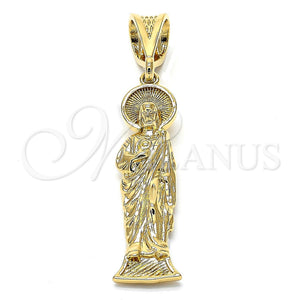 Gold Filled Pendant — Religious Pendant Jesus Design Diamond Cutting 05. — main product view — SKU 100767 | Oro Laminado dije — Religious Pendant Jesus diseño Diamond Cutting 05. — SKU 100767