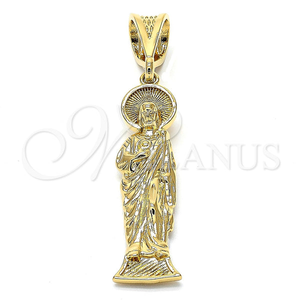 Gold Filled Pendant — Religious Pendant Jesus Design Diamond Cutting 05. — main product view — SKU 100767 | Oro Laminado dije — Religious Pendant Jesus diseño Diamond Cutting 05. — SKU 100767