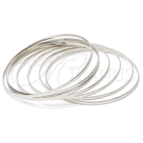 White Gold Filled Jewelry — Semanario Bangle Polished 5. 02 MM Thickness Size — main product view — SKU 100778 | Oro Laminado Blanco joyería — Semanario Bangle pulido 5. 02 MM Thickness Size — SKU 100778