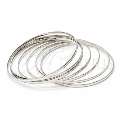 White Gold Filled Semanario Bangle, Polished, Rhodium Finish, 5.232.002.1.05 (02 MM Thickness, Size 5 (2.50 Diameter))