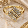 Oro Laminado Multi Stone Ring, Gold Filled Style with White Cubic Zirconia, Polished, Golden Finish, 01.122.0004.08 (Size 8)