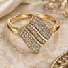 Oro Laminado Multi Stone Ring, Gold Filled Style with White Cubic Zirconia, Polished, Golden Finish, 01.122.0004.09 (Size 9)
