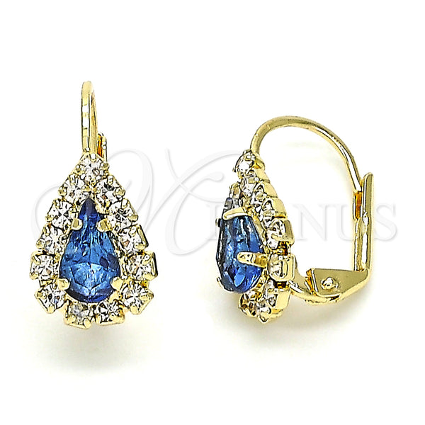 Gold Filled Ring — Leverback Earring Teardrop Design with White and Light — main product view — SKU 100865 | Oro Laminado anillo — Leverback Earring Teardrop diseño with blanco and Light — SKU 100865