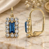 Oro Laminado Leverback Earring, Gold Filled Style with Light Tanzanite and White Cubic Zirconia, Polished, Golden Finish, 5.125.020.2
