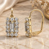 Oro Laminado Leverback Earring, Gold Filled Style with White Cubic Zirconia, Polished, Golden Finish, 5.125.020.1
