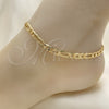 Oro Laminado Basic Anklet, Gold Filled Style Figaro Design, Polished, Golden Finish, 5.222.014.10 (140 Gauge, Thickness, 10 Inches Length)