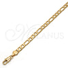 Oro Laminado Basic Anklet, Gold Filled Style Figaro Design, Polished, Golden Finish, 5.222.014.10 (140 Gauge, Thickness, 10 Inches Length)