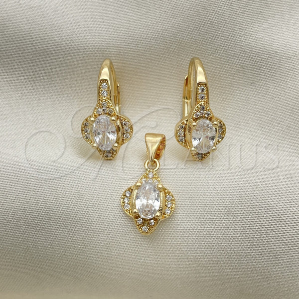 Gold Filled Ring — Earring and Pendant Adult Set with White Cubic — alternate product view — SKU 101057 | Oro Laminado anillo — Earring and Pendant Adult Set with blanco Cubic — SKU 101057