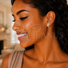 Oro Laminado Stud Earring, Gold Filled Style Bird Design, with White Crystal, Polished, Golden Finish, 02.59.0096