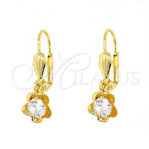 Gold Filled Ring — Dangle Earring Flower Design with White Cubic Zirconia — main product view — SKU 101151 | Oro Laminado anillo — Dangle Earring flor diseño with blanco Cubic Zirconia — SKU 101151