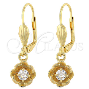 Gold Filled Ring — Dangle Earring Flower Design with White Cubic Zirconia — main product view — SKU 101166 | Oro Laminado anillo — Dangle Earring flor diseño with blanco Cubic Zirconia — SKU 101166