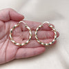 Oro Laminado Medium Hoop, Gold Filled Style Hollow and Twist Design, Polished, Golden Finish, 02.170.0024.40