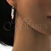 Oro Laminado Medium Hoop, Gold Filled Style Hollow Design, Diamond Cutting Finish, Golden Finish, 5.139.028.30
