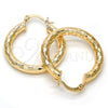 Oro Laminado Medium Hoop, Gold Filled Style Hollow Design, Diamond Cutting Finish, Golden Finish, 5.139.028.30