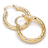 Oro Laminado Medium Hoop, Gold Filled Style Hollow Design, Diamond Cutting Finish, Golden Finish, 5.139.028.30
