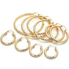 Oro Laminado Medium Hoop, Gold Filled Style Hollow Design, Diamond Cutting Finish, Golden Finish, 5.139.028.30
