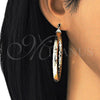 Oro Laminado Large Hoop, Gold Filled Style Hollow Design, Diamond Cutting Finish, Golden Finish, 5.139.028.50
