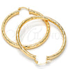 Oro Laminado Large Hoop, Gold Filled Style Hollow Design, Diamond Cutting Finish, Golden Finish, 5.139.028.50