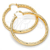 Oro Laminado Large Hoop, Gold Filled Style Hollow Design, Diamond Cutting Finish, Golden Finish, 5.139.028.50