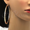 Oro Laminado Extra Large Hoop, Gold Filled Style Diamond Cutting Finish, Tricolor, 5.138.001.1.80