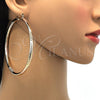 Oro Laminado Extra Large Hoop, Gold Filled Style Diamond Cutting Finish, Tricolor, 5.138.001.1.80