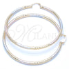 Oro Laminado Extra Large Hoop, Gold Filled Style Diamond Cutting Finish, Tricolor, 5.138.001.1.80