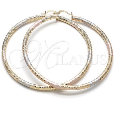 Gold Filled Hoop Earrings — Extra Large Hoop Diamond Cutting Tricolor 5. for wholesale, main product view