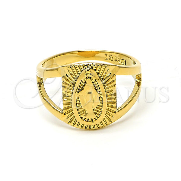 Gold Filled Ring — Mens Ring Virgen Maria Design Polished 5. Size — main product view — SKU 101333 | Oro Laminado anillo — Mens Ring Virgen Maria diseño pulido 5. Size — SKU 101333