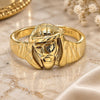 Oro Laminado Mens Ring, Gold Filled Style Jesus Design, Polished, Golden Finish, 5.178.014.11 (Size 11)