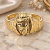 Oro Laminado Mens Ring, Gold Filled Style Jesus Design, Polished, Golden Finish, 5.178.014.12 (Size 12)