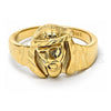 Oro Laminado Mens Ring, Gold Filled Style Jesus Design, Polished, Golden Finish, 5.178.014.12 (Size 12)
