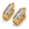 Oro Laminado Small Hoop, Gold Filled Style with White Cubic Zirconia, Polished, Golden Finish, 02.196.0018.15