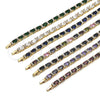 Oro Laminado Tennis Bracelet, Gold Filled Style Cluster Design, with Garnet and White Cubic Zirconia, Polished, Golden Finish, 03.206.0004.1.07 (06 MM Thickness, 7 Inches Length)