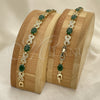Oro Laminado Tennis Bracelet, Gold Filled Style Hugs and Kisses Design, with Green Cubic Zirconia and White Micro Pave, Polished, Golden Finish, 03.206.0001.2.07 (07 MM Thickness, 7 Inches Length)