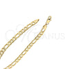 Oro Laminado Basic Necklace, Gold Filled Style Pave Figaro Design, Diamond Cutting Finish, Golden Finish, 5.223.034.20 (160 Gauge, 07 MM Thickness, 20 Inches Length)
