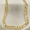 Oro Laminado Basic Necklace, Gold Filled Style Pave Figaro Design, Diamond Cutting Finish, Golden Finish, 5.223.034.20 (160 Gauge, 07 MM Thickness, 20 Inches Length)