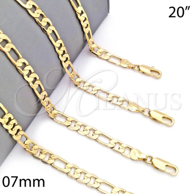 Gold-Filled Pave Figaro Necklace 5.223.034.20 — main product image — SKU 101424 | Collar de Oro Laminado 5.223.034.20 — imagen principal del producto — SKU 101424