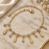 Oro Laminado Charm Anklet , Gold Filled Style with White Cubic Zirconia, Diamond Cutting Finish, Golden Finish, 03.63.1288.10 (05 MM Thickness, 10 Inches Length)